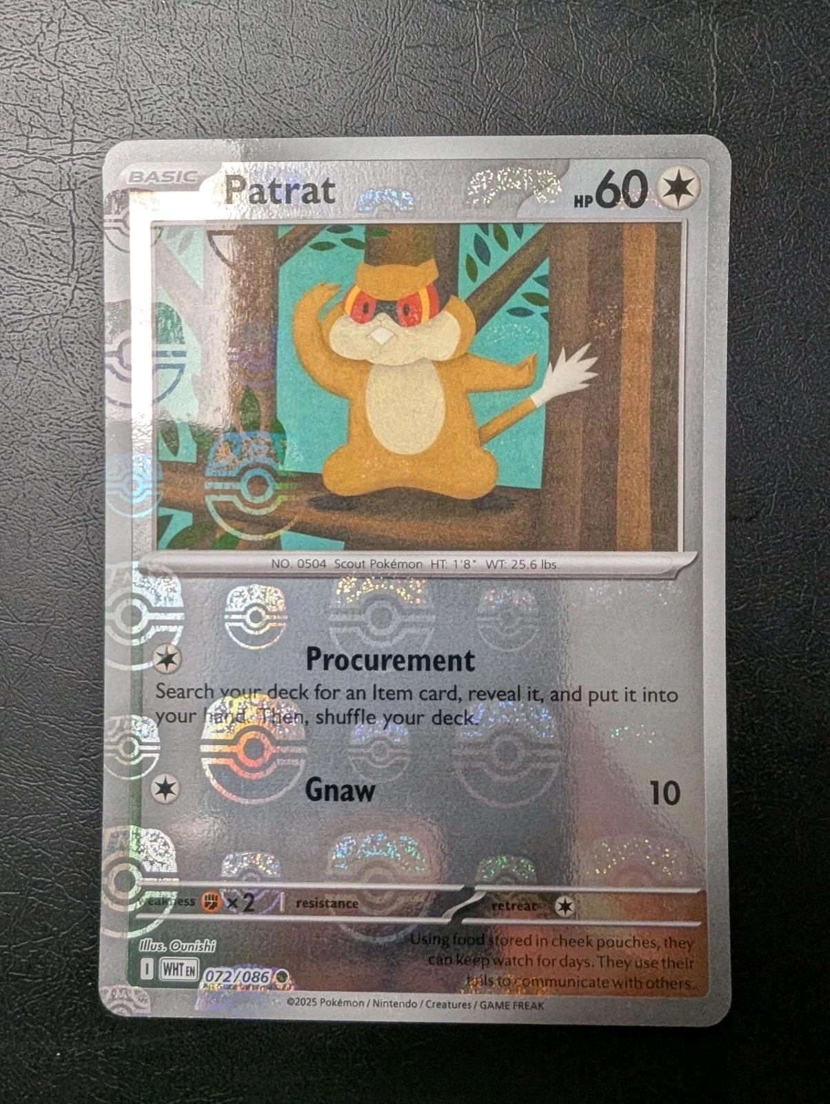 White Flare Patrat [Master-Ball] Pokémon card